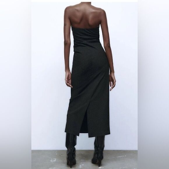 NWT ZARA PINSTRIPE DRESS LIMITED EDITION BLACK - REF. 8996/739 S 169$ - Picture 2 of 10